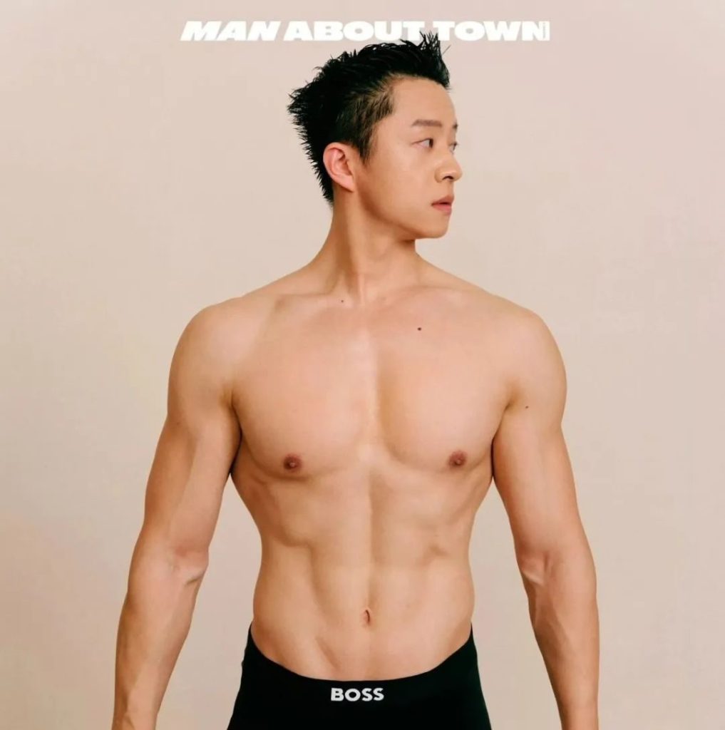 张宏涛首次尝试短发写真，肌肉清爽帅气完全天菜