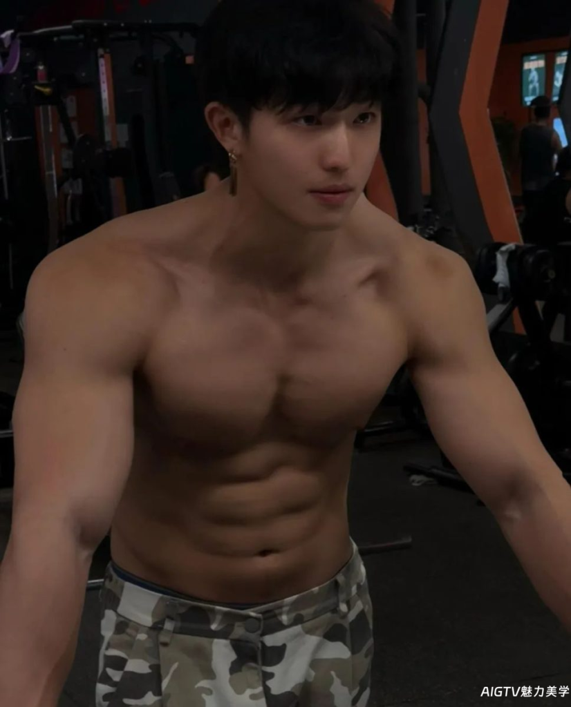 185CM肌肉体育生男大,超爱撩起八块腹肌!